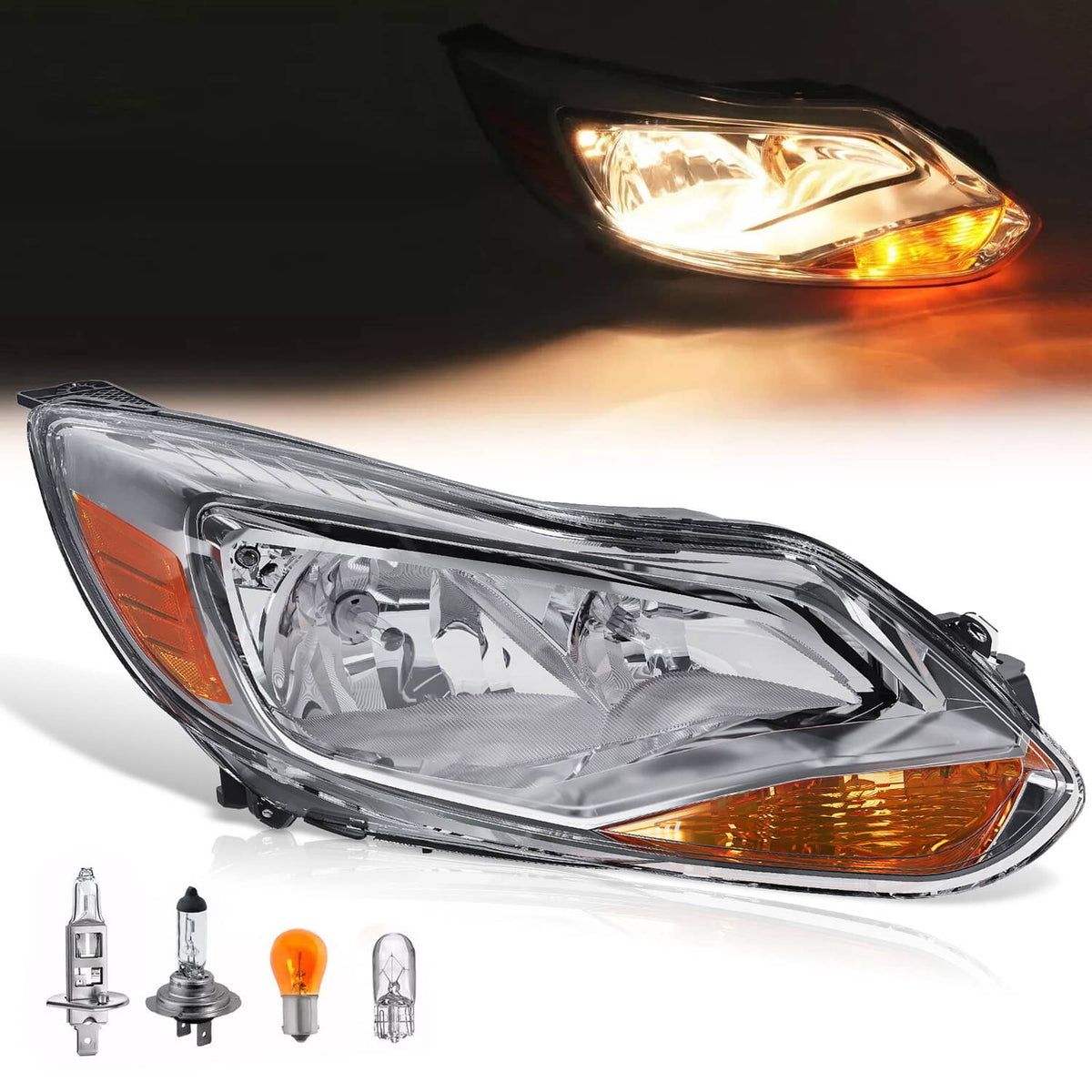 Solid Spare Chrome Headlight Headlamp Replacement Passenger Side For Ford Focus 2012 13 14