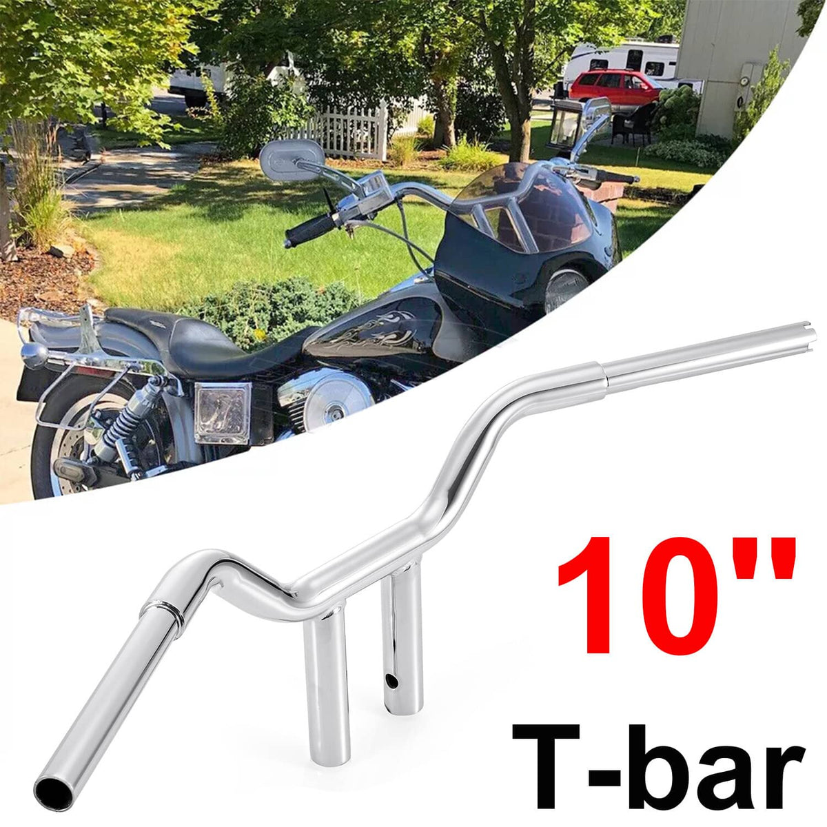 Solidspare 10" MX-T Bars Handlebar Chrome For Harley Softail FLS Sportster Dyna Low Rider