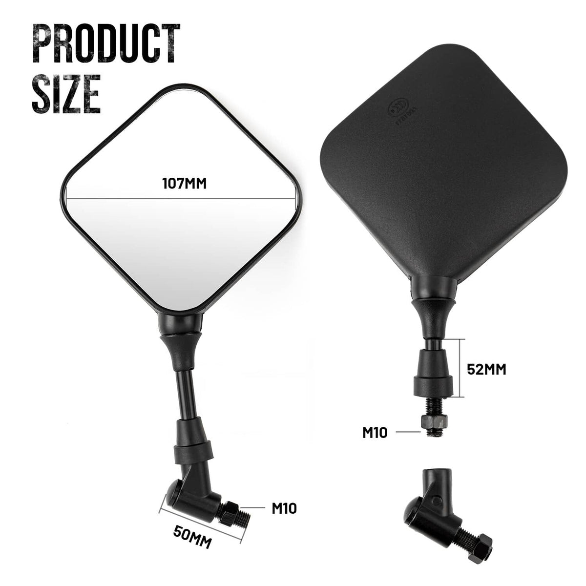 Solidspare Motorcycle Rear View Mirrors 10mm For Suzuki DR650S DR650SE DR650SER DR650SES