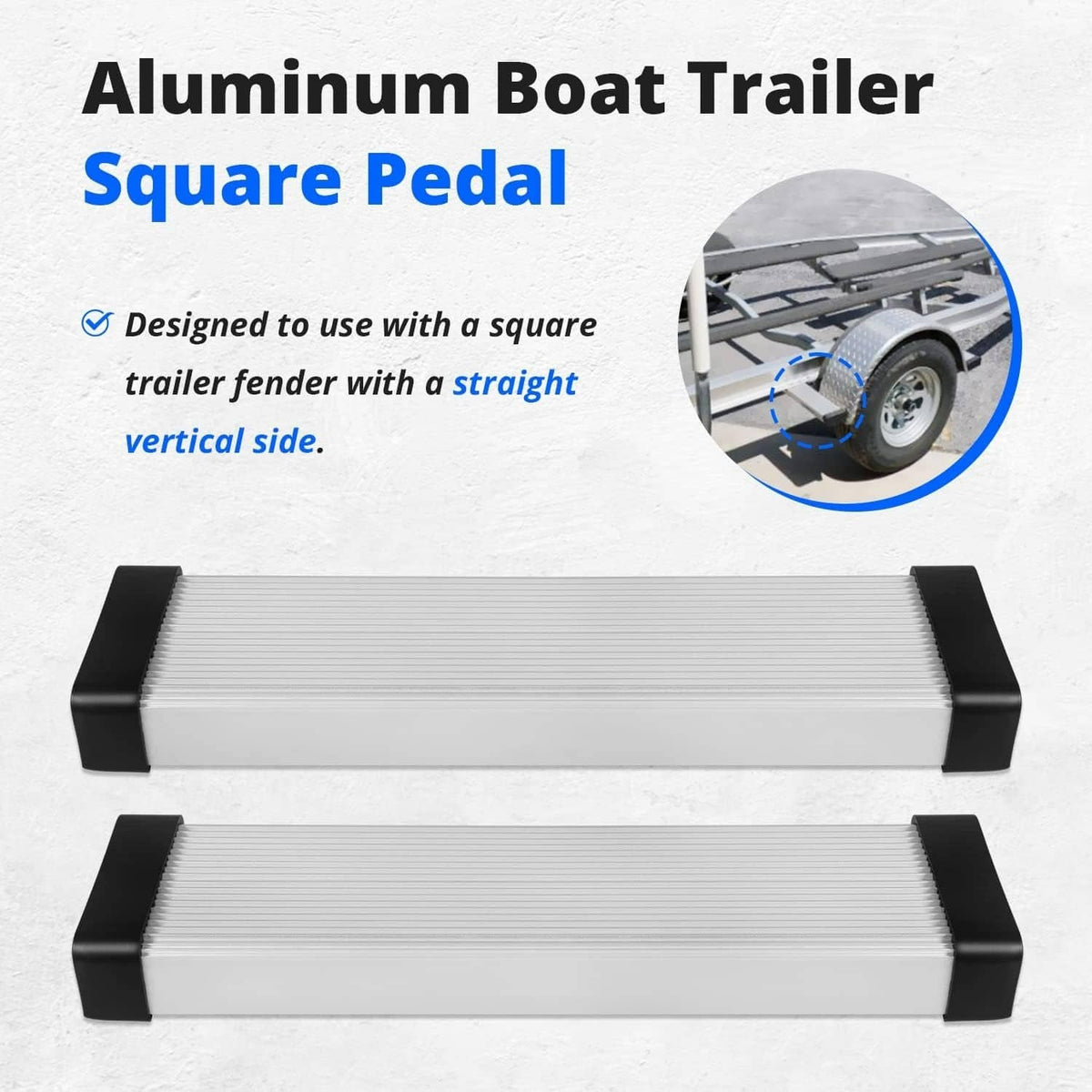 Solidspare Aluminum Boat Trailer Square Fender Mount and Step Pad Bolt On Brackets