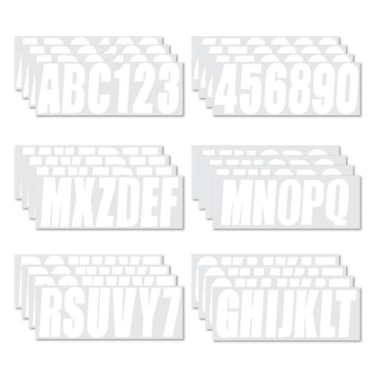Solid Spare Boat Registration Identification Numbers Sticker Decals White 4Sets of A-Z & 0-9