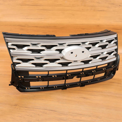 Solid Spare For Ford Explorer 2018 2019 Front Bumper Grill Upper Grille ABS Painted Chrome