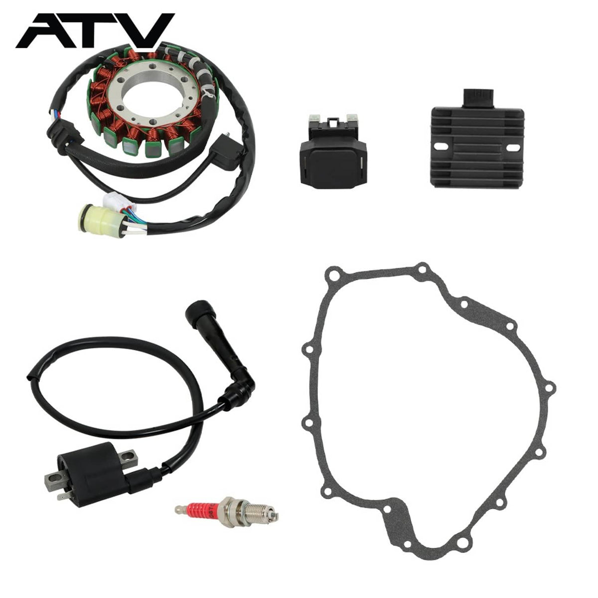 Solidspare Ignition Coil Relay Rectifier Stator For Yamaha YFM660 Grizzly 660 2002-2008