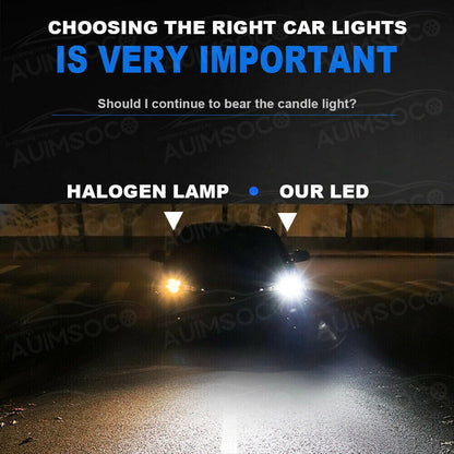 2X H7 LED Headlight Conversion Kit 16000LM 6000K White pair Super High/Low Beam