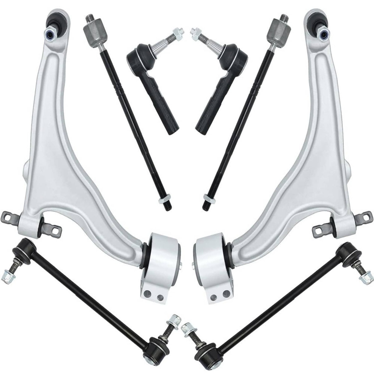 Solidspare 8Pcs Control Arm Ball Joint Tie Rod Sway Bar Link L&R for 2010-2016 Cadillac SRX