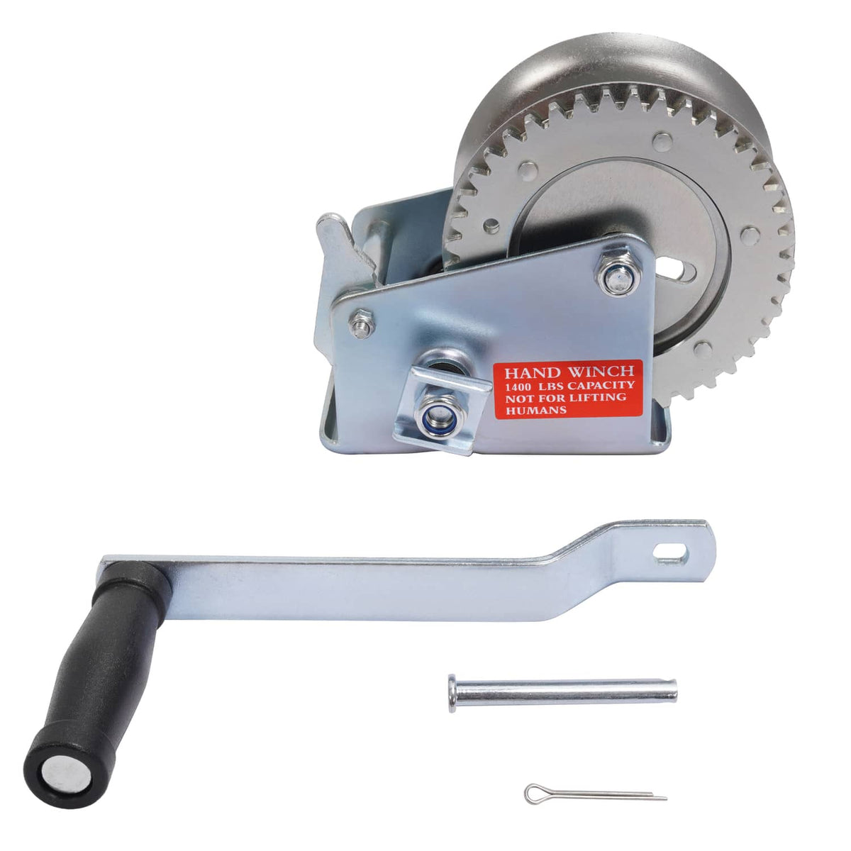 Solidspare 1400LBs Steel Horizontal Hand Pulling Ratchet Winch Galvanized For Boat Trailer