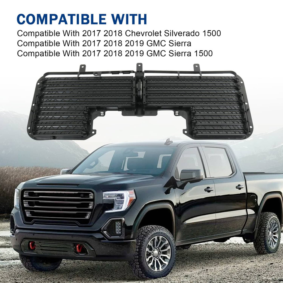 Solidspare 84363184 Front Radiator Shutter w/Motor For 17-2019 Silverado 1500 Sierra 1500
