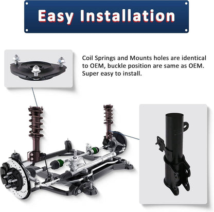 Solidspare 1Set Front Complete Struts Shocks Absorbers For 2012-2017 Toyota Camry SE XSE
