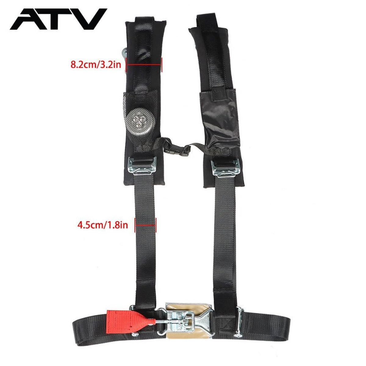 Solidspare 4point Black ATV/UTV Harness Belt Seatbelt w/ Phone Pocket A114220