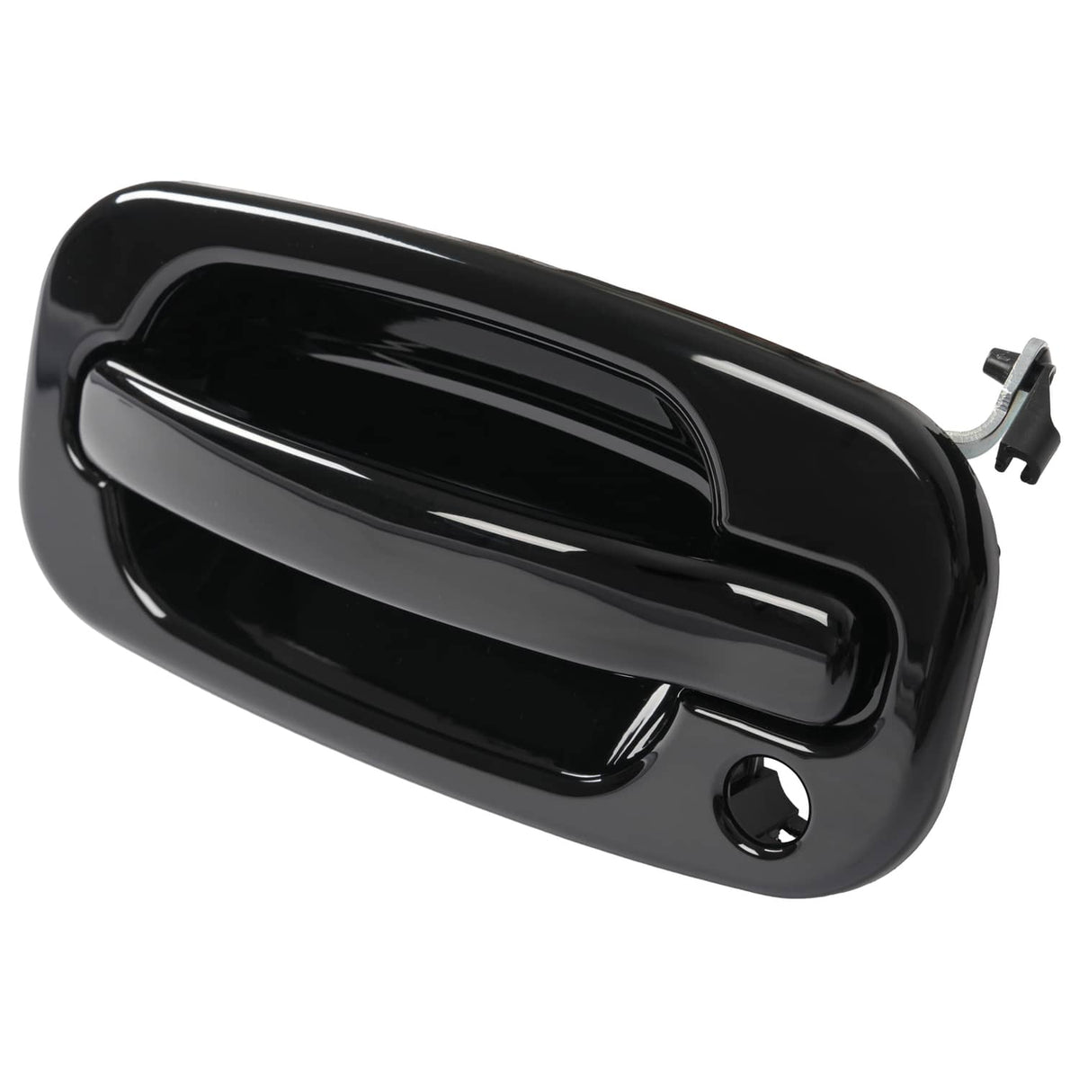 Solid Spare Door Handle Set For Chevy Silverado 1500 1999-2006 Smooth Black Front Outer 2PCS