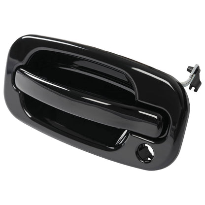 Solid Spare Door Handle Set For Chevy Silverado 1500 1999-2006 Smooth Black Front Outer 2PCS