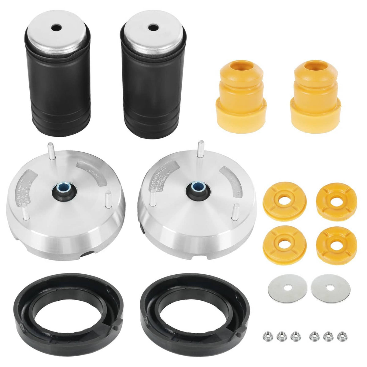 Solidspare Front Strut Shock Mount Support Upper Lower Bump Stop Kits Fit BMW X5 X6 E70 E71