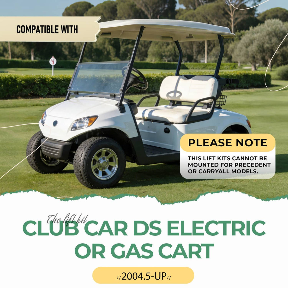 Solidspare For Club Car DS 2004-UP 6" Double A-Arm Lift Kit Golf Cart Electric Gas Models