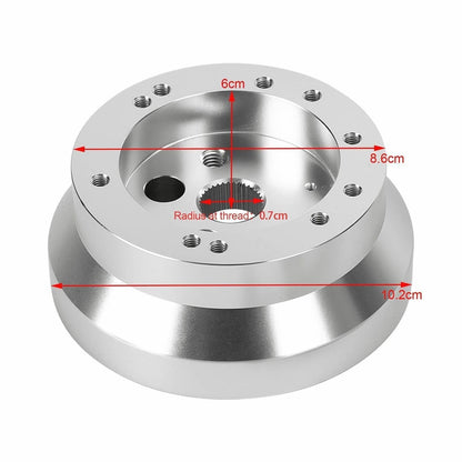 Solidspare Silver 5 & 6 Hole Steering Wheel Polished Hub Adapter For GM Chevy Aluminum