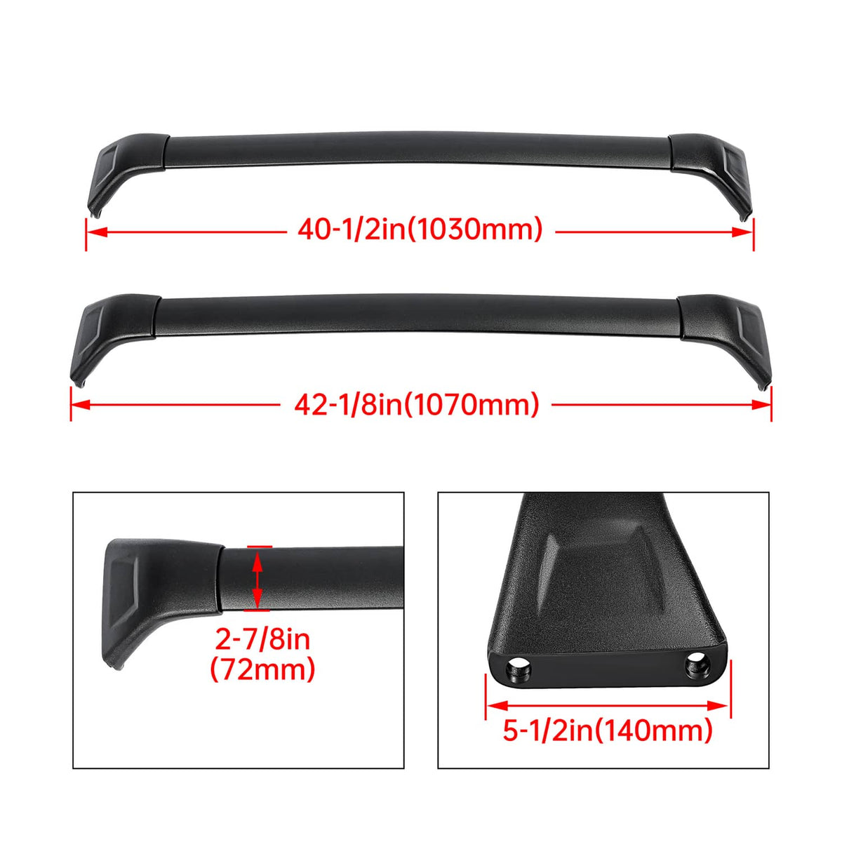 Solid Spare 165LBS Roof Rack Cross Bar For Mazda CX-5 17-24 Cross Rail Cargo Luggage Carrier