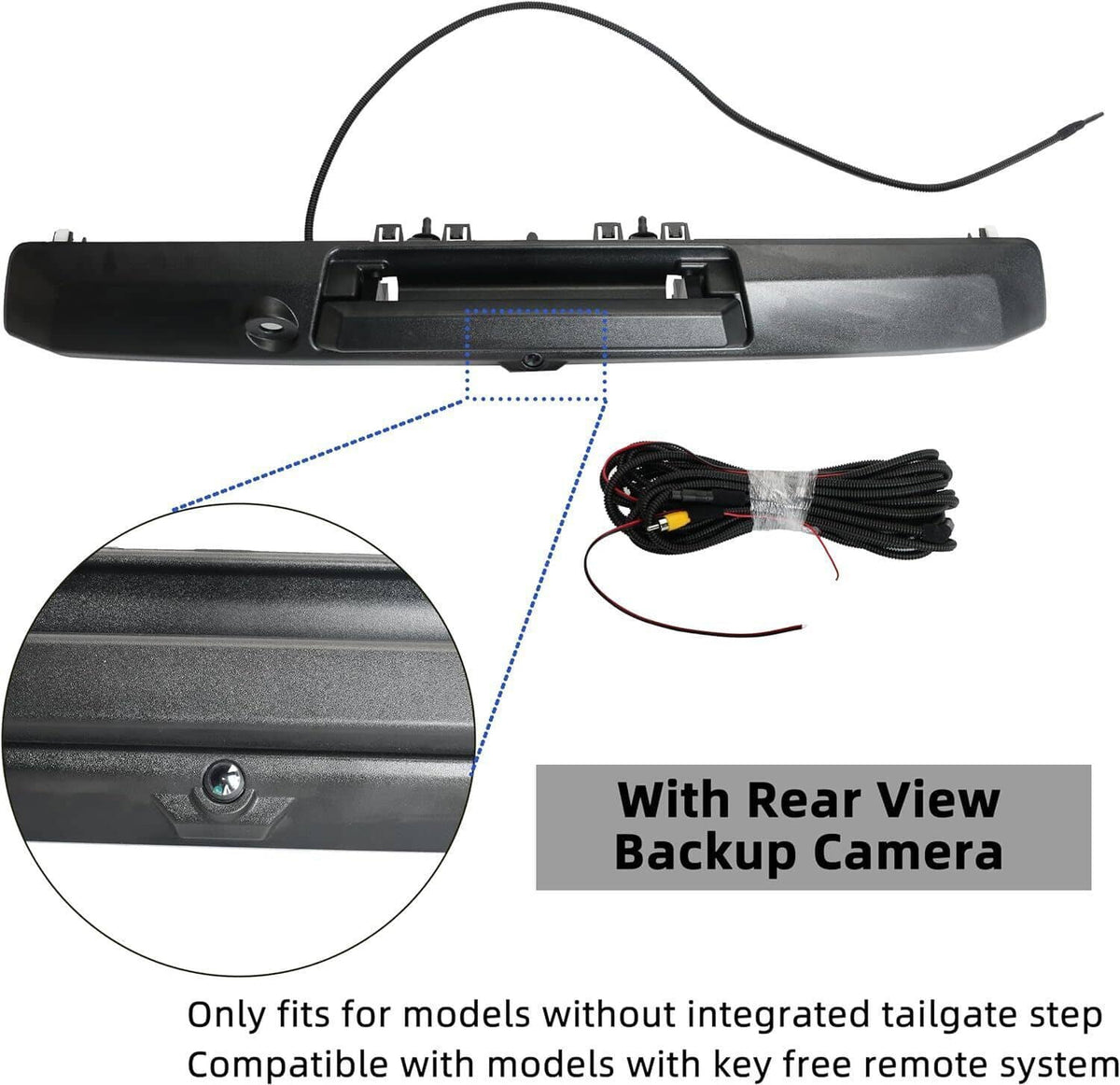 Solidspare Tailgate Handle w/ Rear View Backup Camera Fit for 2017-2022 Ford Super Duty