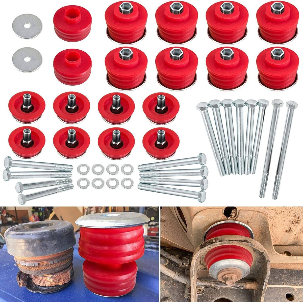 Solidspare Body Cab Mount Bushings Kit for 1999-2007 Ford F250 F350 Super Duty KF04058BK