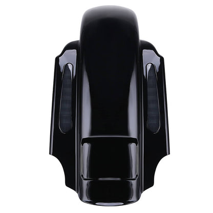 Solidspare Black CVO 4" Extended Rear Fender w LED & Wire Harness for 93-08 Harley Touring