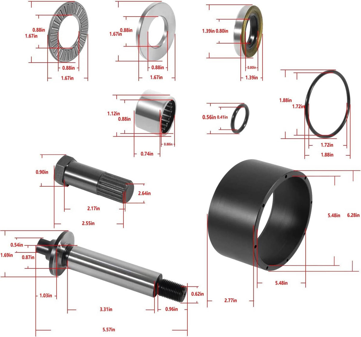 Solid Spare For 1994-2002 SeaDoo Jet Pump Rebuild Kit Wear Ring Impeller Shaft Seal Oil Tool
