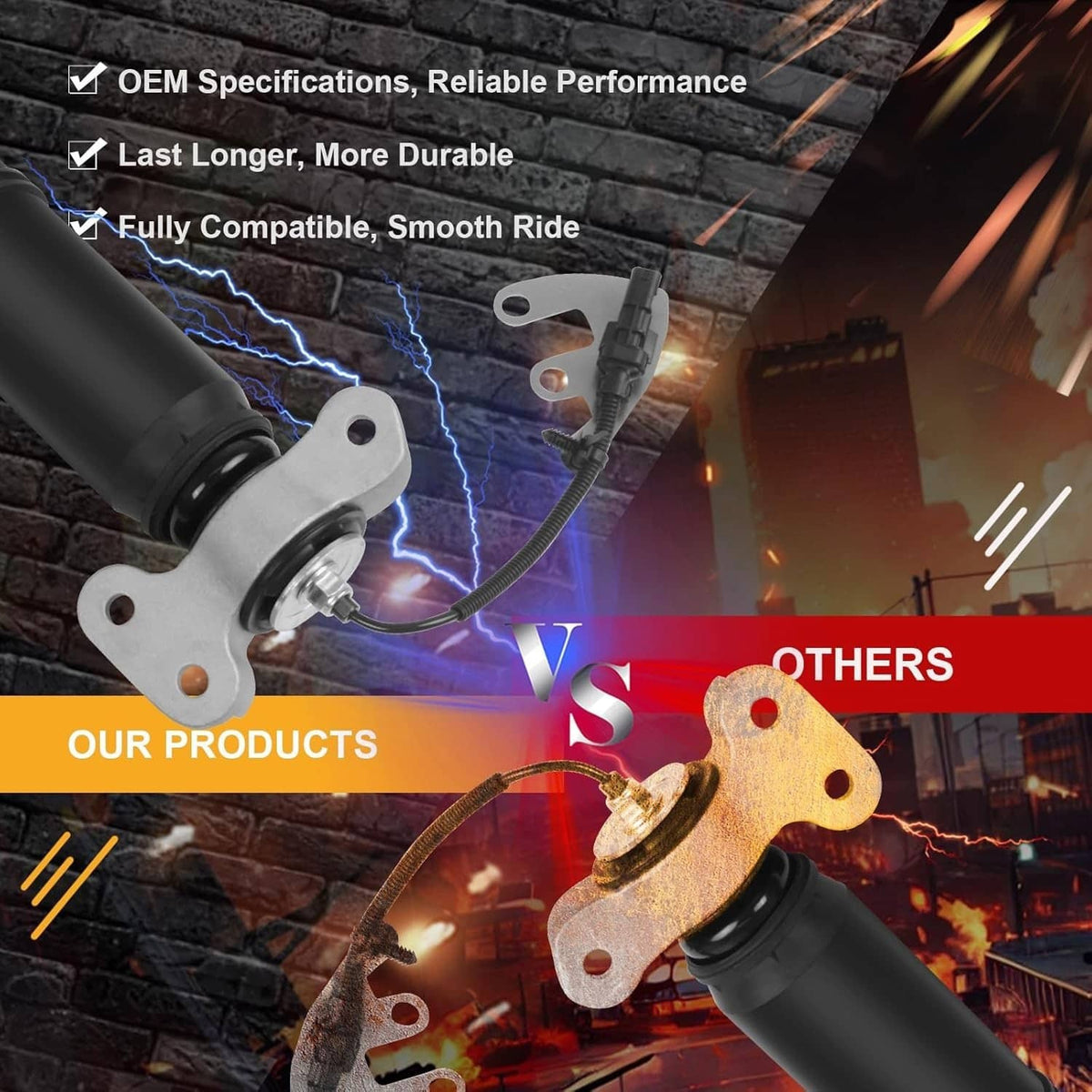 Solidspare 2x Rear Left Right Shock Absorber Struts Magnetic For 2016-2024 Chevrolet Camaro