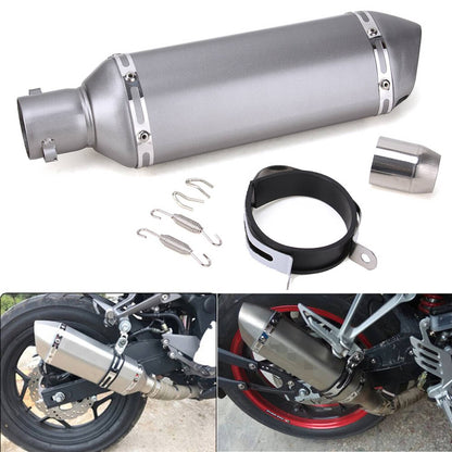 Solidspare Motorcycle Titanium 38-51mm Exhaust Muffler Pipe Removable Pit Dirt Street Bike