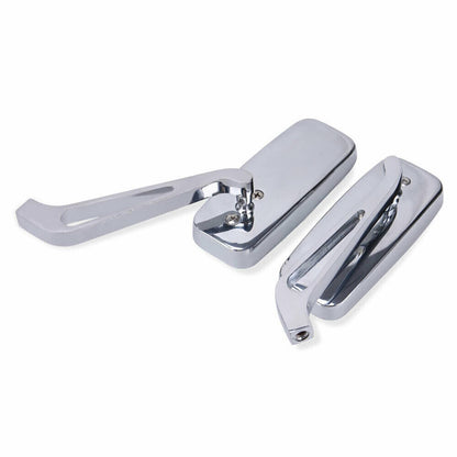 Solidspare Rectangle Motorcycle Mirrors Custom For Harley Cruiser Chopper Softail Sportster