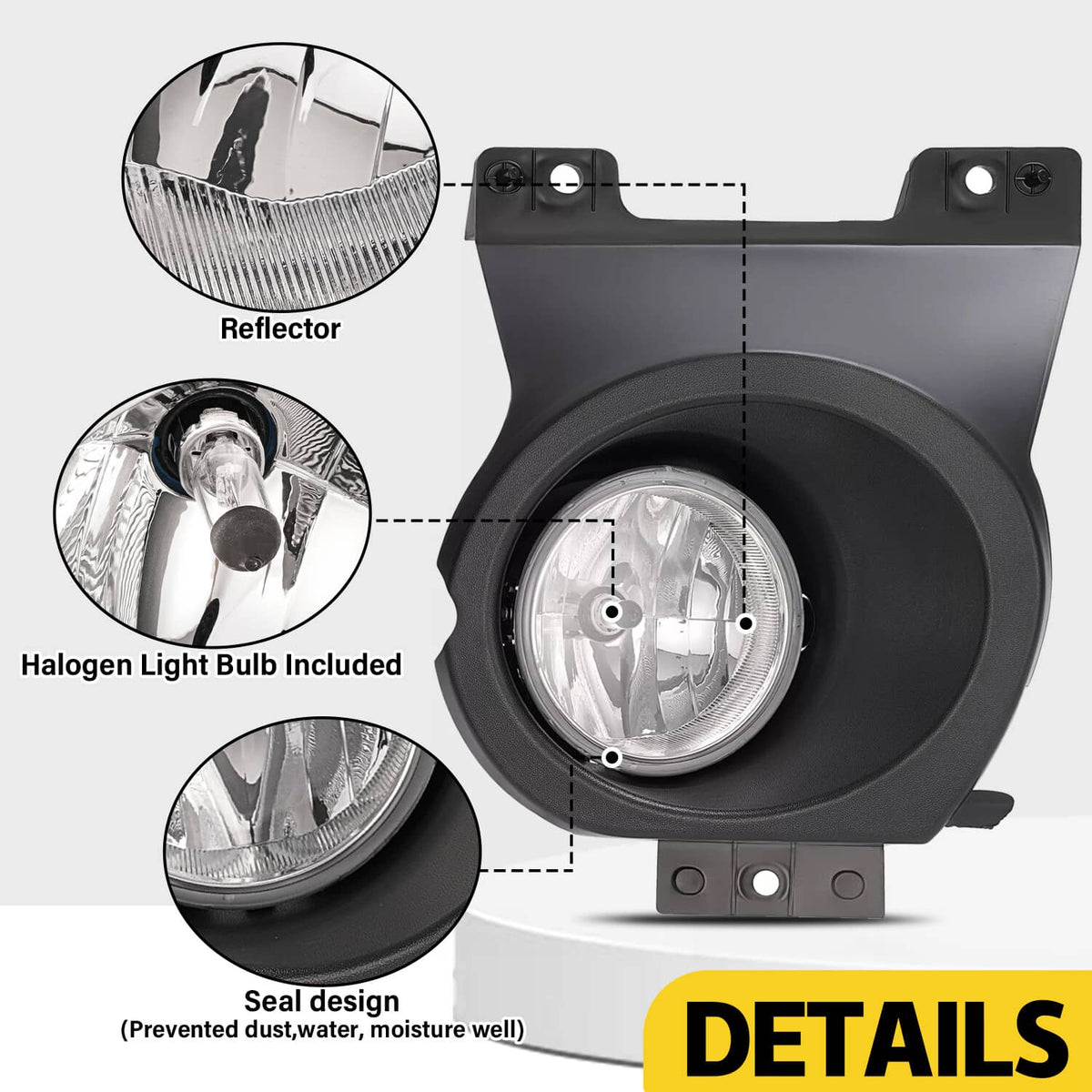 Solid Spare Pair Front Bumper Driving Lamps Fog Lights w/Bezel For Ford F150 F-150 2009-2010