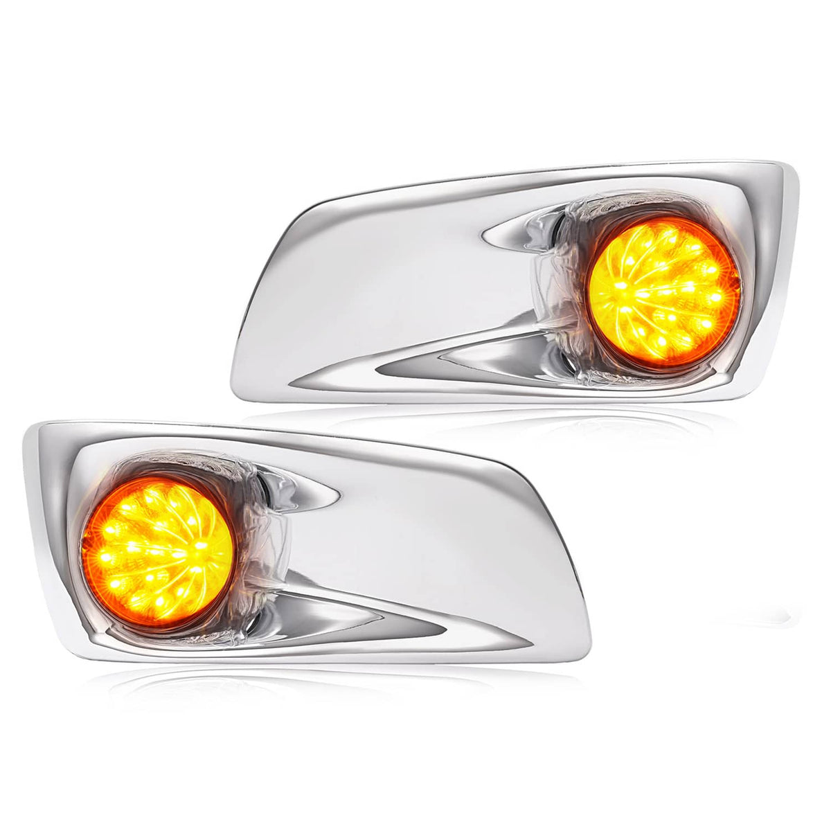 Solid Spare LED Fog Lights Lamp W/Bezel Clear Lens Pair LH & RH For Kenworth T660 2007-2017