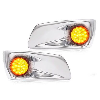 Solid Spare LED Fog Lights Lamp W/Bezel Clear Lens Pair LH & RH For Kenworth T660 2007-2017