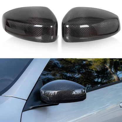 Solid Spare Carbon Fiber Mirror Cover Cap Black Pair For Infiniti G35 Coupe 03-07