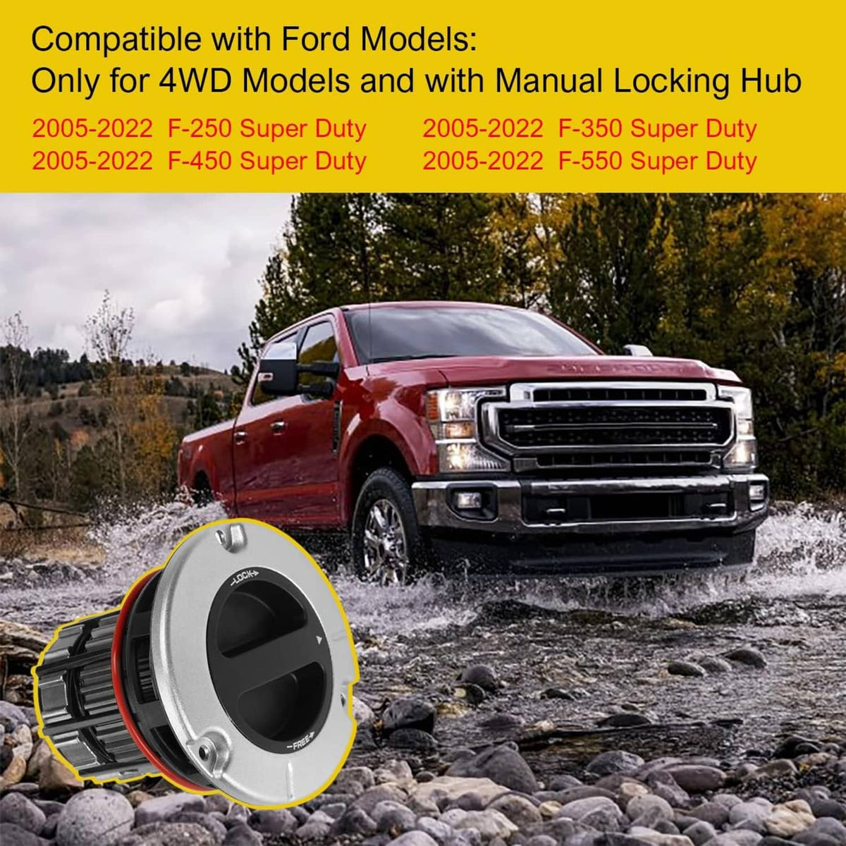 Solid Spare 4WD Front Manual Lock Hub Link For 2005-2023 Ford F250 F350 F450 F550 Super Duty