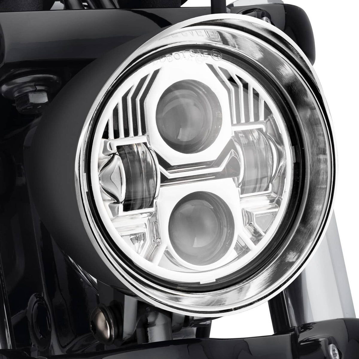 Solidspare Chrome LED Bullet Headlight For Harley Bobber Chopper Dyna Softail Sportster XL