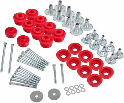 Solidspare Red Body Mount Bushing Kit for Ford Super Duty F350 2008-2016 2WD 4WD KF04060BK