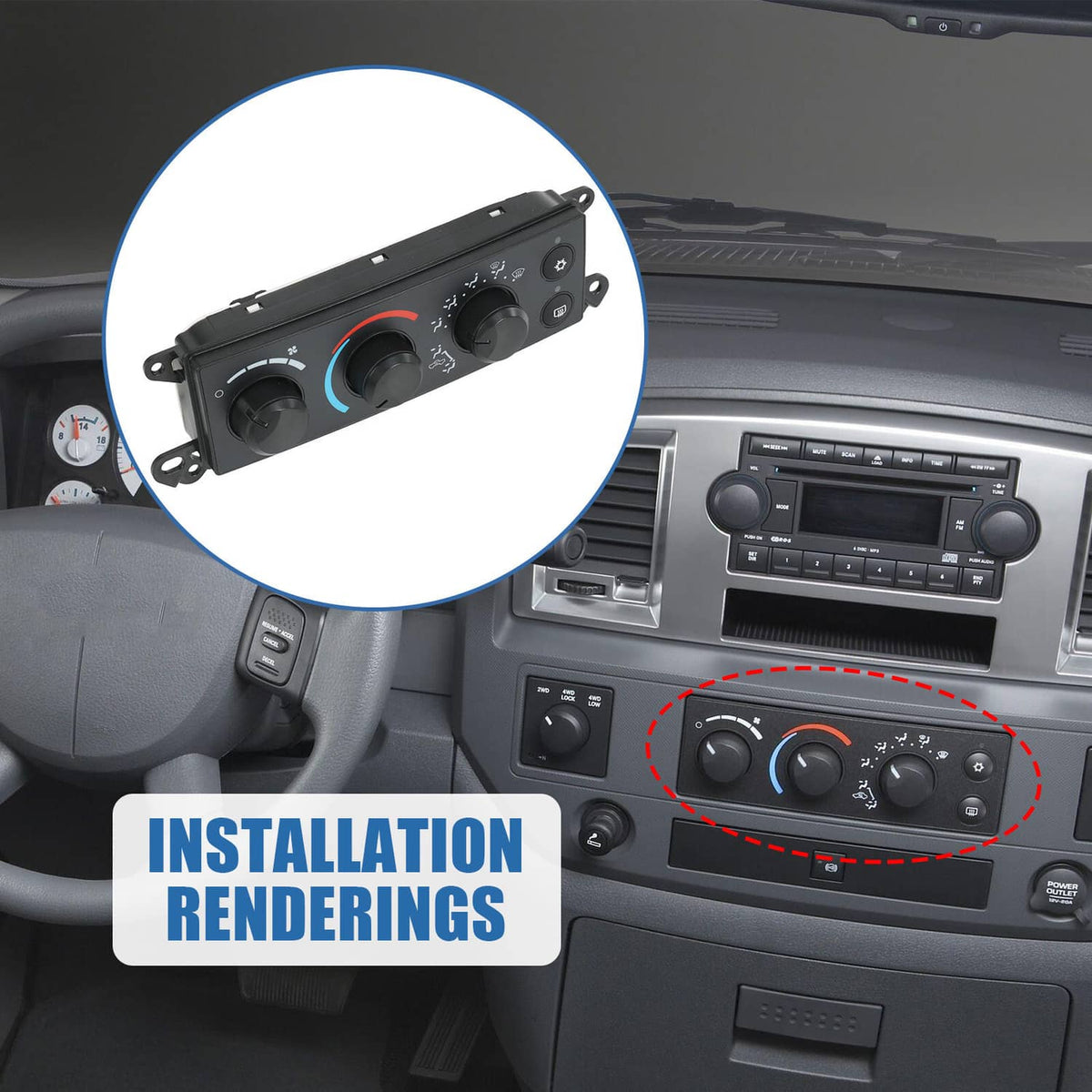 Solidspare A/C Heater Climate Control Module for 2006-2008 Dodge RAM 1500 2500 Dakota 08-11