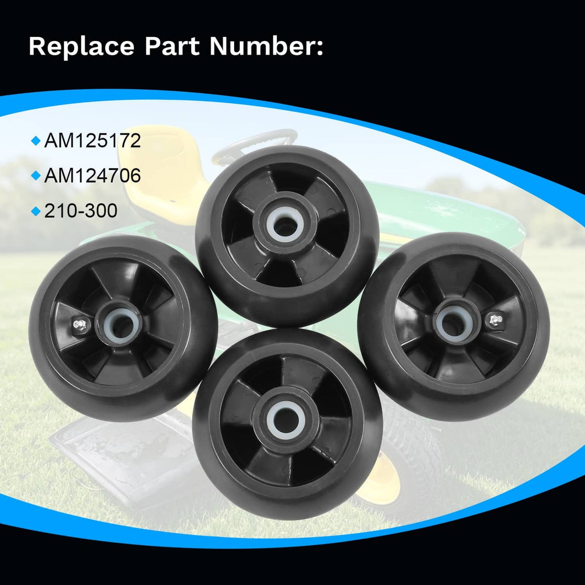 Solidspare Universal Deck Wheel Kit for John Deere 48" 54" 60" 72" Deck Lawn Mower AM125172