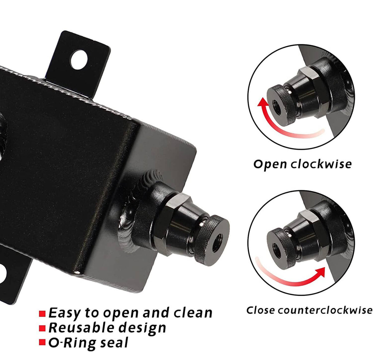 Solidspare 1L Oil Catch Can Reservoir Tank Breather Filter Baffled w/ 10AN Fuel Line Kit