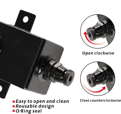 Solidspare 1L Oil Catch Can Reservoir Tank Breather Filter Baffled w/ 10AN Fuel Line Kit