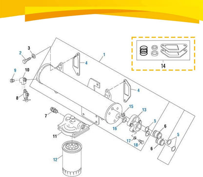 Solid Spare 431327 Oil Cooler Mounting Kit Gasket O-Rings for DT466 DT360 Engine #675513C1