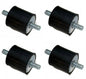 (4) 1" Rubber M6 6MMx1.0 Vibration Mounts 1/4-28 Fine Thread for AEM Injen K&N