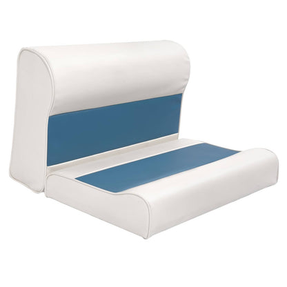 Solidspare #8WD95-1B-204 28" Pontoon Bench Seat Cushion Set Navy/White/Blue