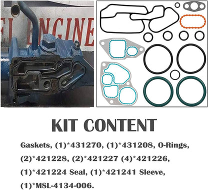 Solid Spare Oil Cooler Mounting Gasket Kit for International 1993-1997 DT466E 1823182C95