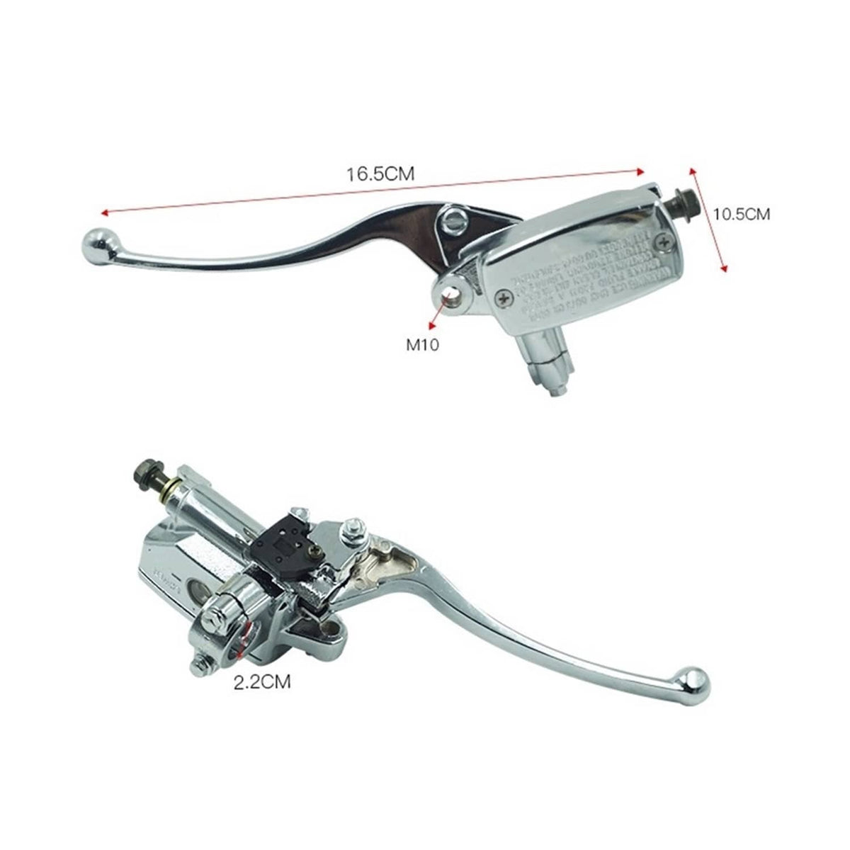 Solidspare 7/8" Left Motorcycle Handlebar Hydraulic Brake Master Cylinder Lever Chrome