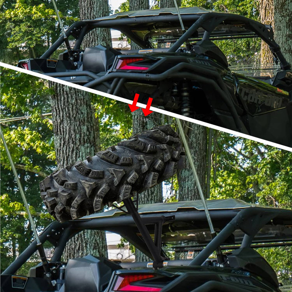 Solidspare Spare Tire Carrier Mount For 2017-2025 Can Am Maverick X3 / X3 Max /Turbo/RR