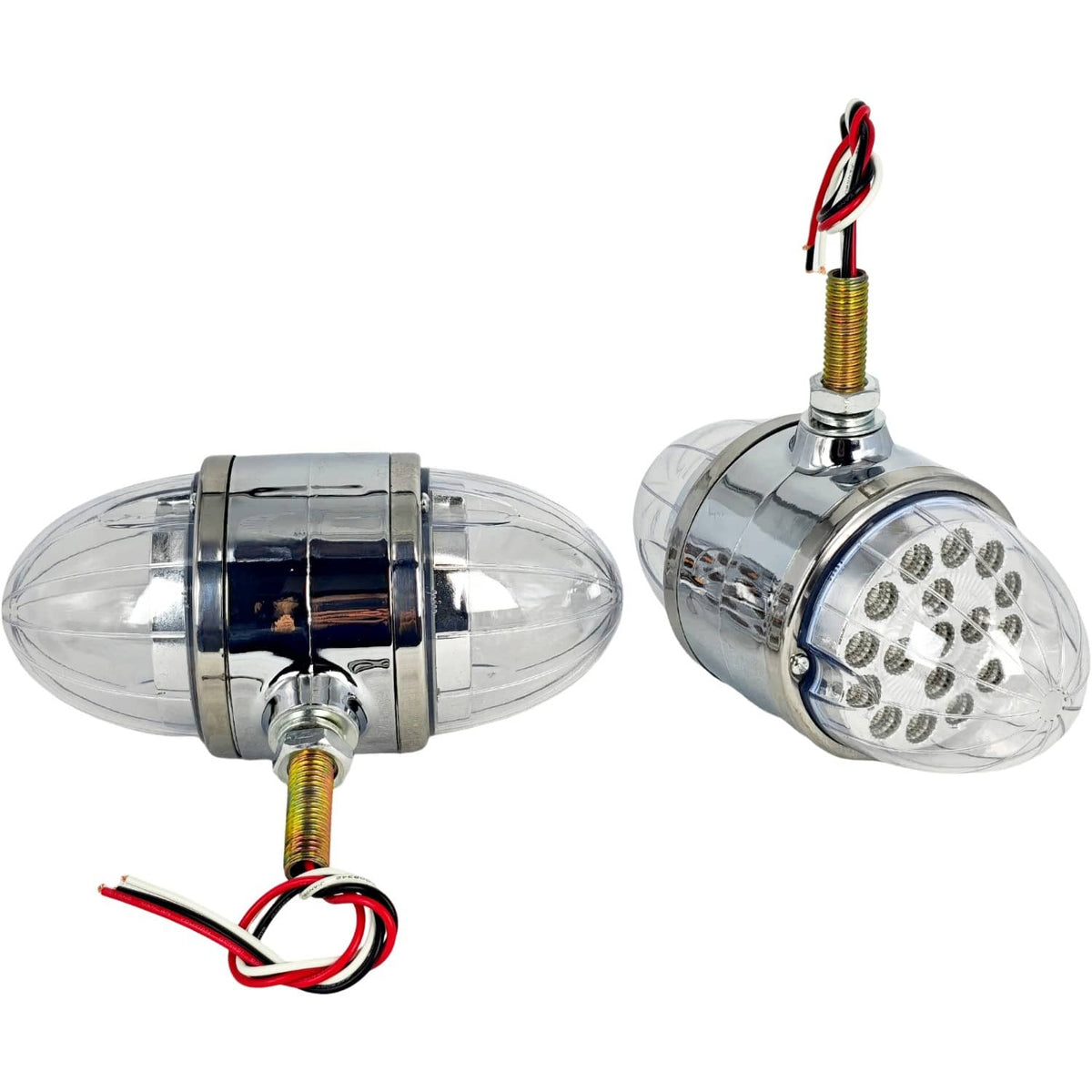 Solid Spare 2X Amber/Red Light Clear Lens 17 LED Watermelon Light Fit Kenworth T680 T700