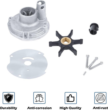 Solidspare 382468 Water Pump Impeller Kit Johnson Evinrude OMC (10 15 18 20 25 HP) 18-3377