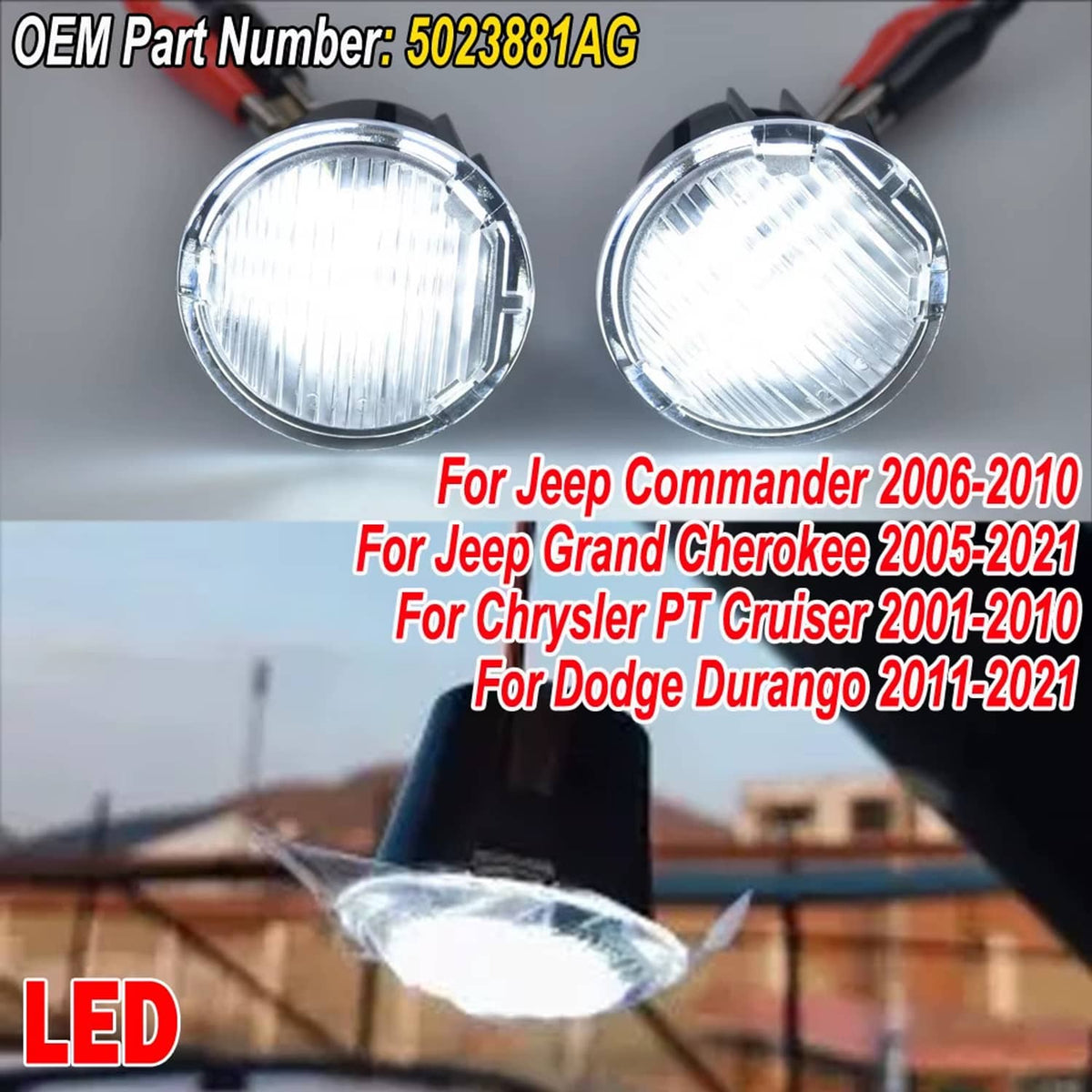 Solid Spare LED Rear Cargo Trunk Lift Gate Light For JEEP Grand Cherokee Dodge Durango