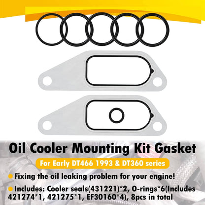 Solid Spare 431327 Oil Cooler Mounting Kit Gasket O-Rings for DT466 DT360 Engine #675513C1