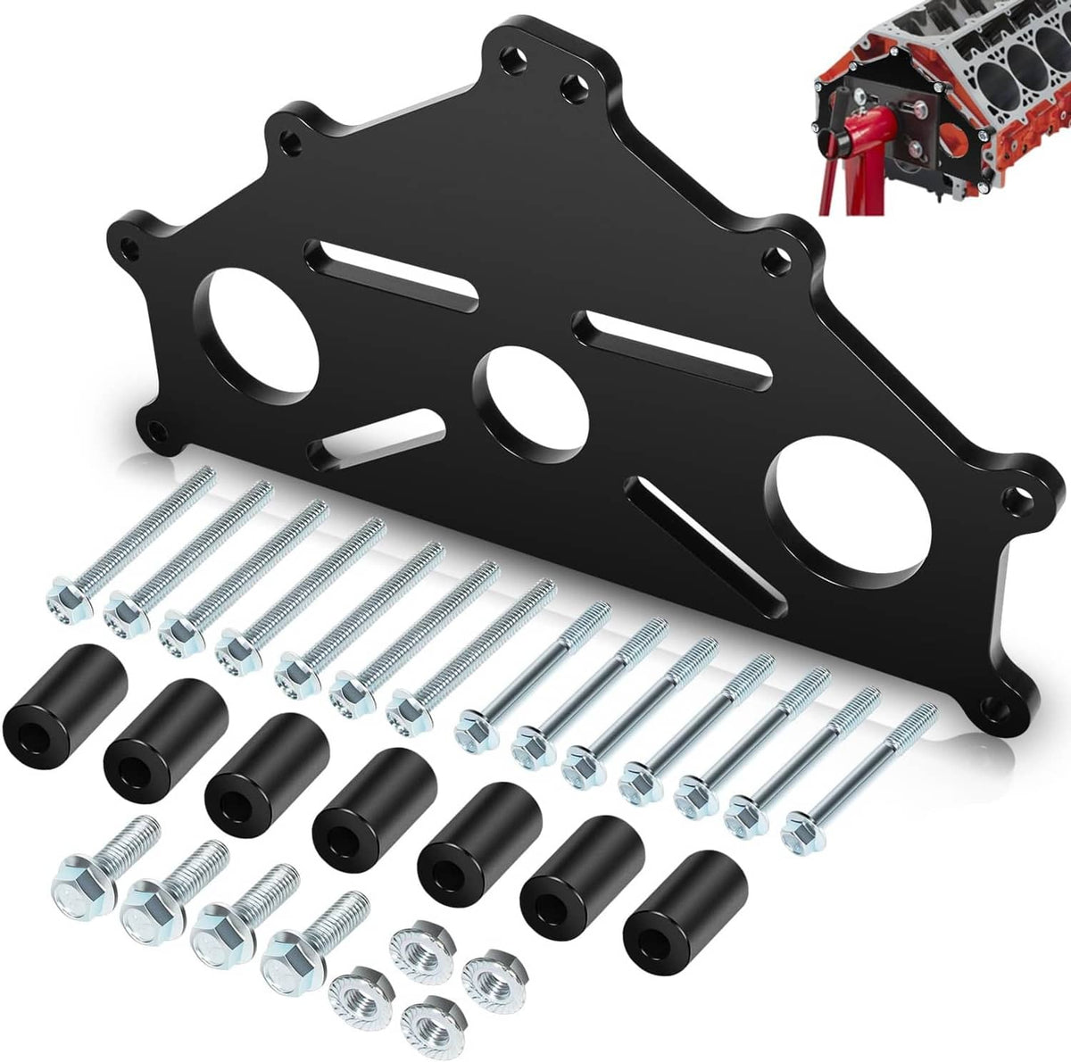 Solid Spare Engine Safe Stand Adapter Plate for Chevy Small/Big Block Duramax SBC BBC LS LT