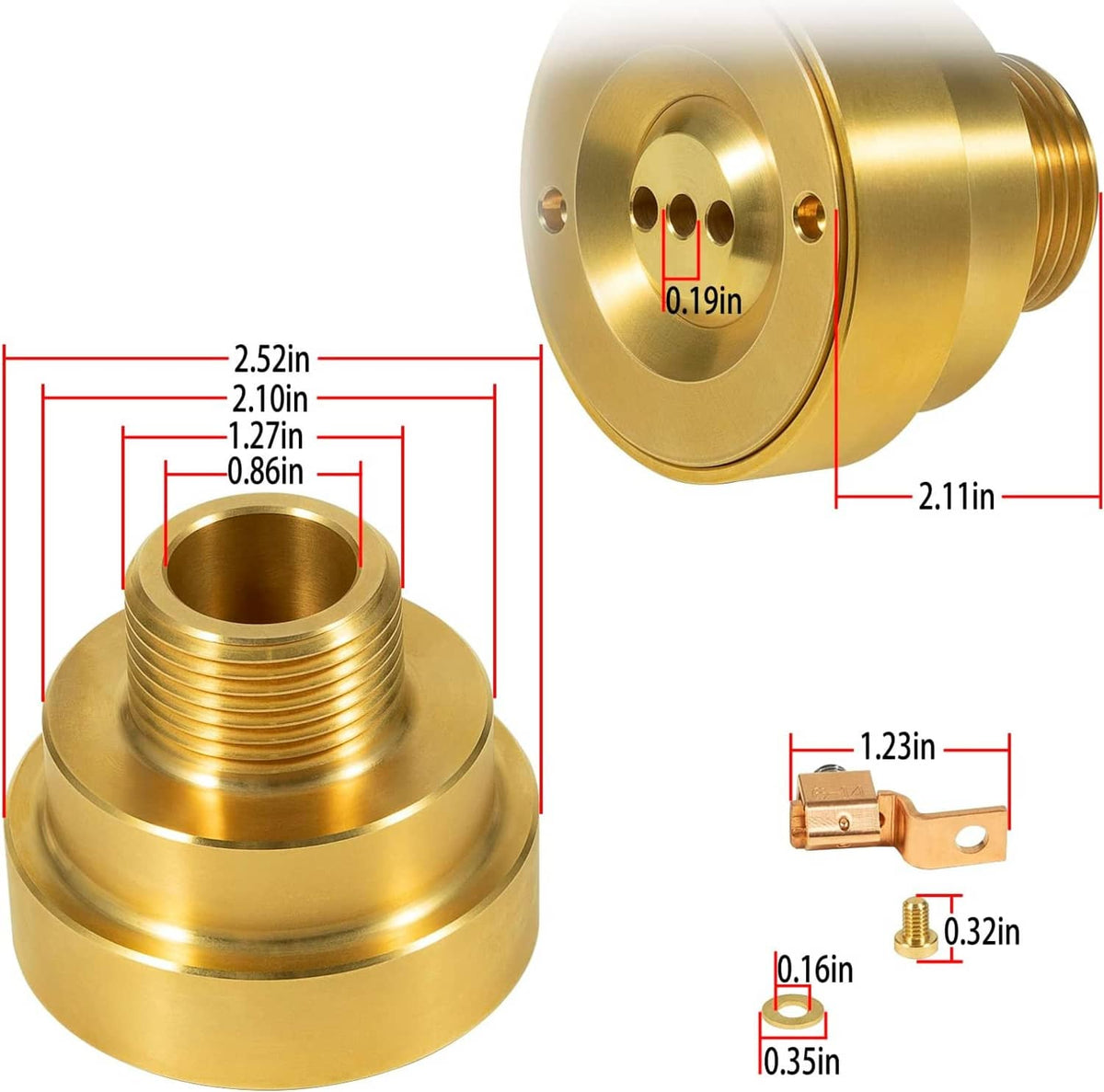 Solidspare New Swimming Pool Spa Brass Deck Jet Fountain Nozzle 3 Hole with Grounding Lug