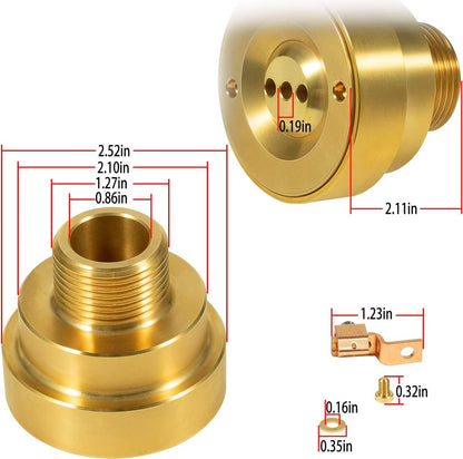 Solidspare New Swimming Pool Spa Brass Deck Jet Fountain Nozzle 3 Hole with Grounding Lug